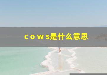 c o w s是什么意思